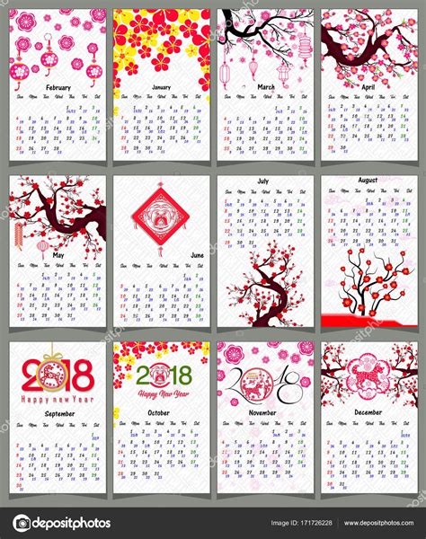 Calendario lunar, calendario chino para el año 2018 del ...