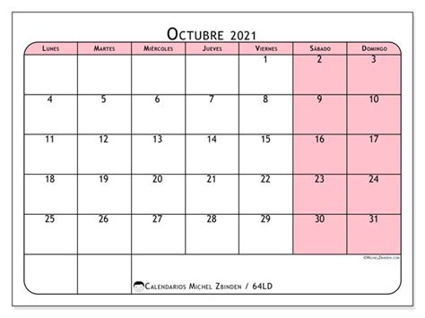 calendario mar 2021: calendario mes de octubre 2021 para imprimir gratis