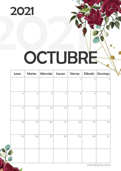 calendario mar 2021: calendario mes de octubre 2021 para niños