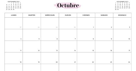 calendario mar 2021: calendario mes de octubre 2021 para niños