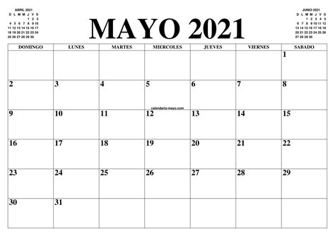 CALENDARIO MAYO 2021   2022 : EL CALENDARIO MAYO 2021 ...