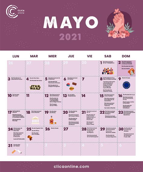 Calendario Mayo 2021 | Marketing Digital   Clica Online