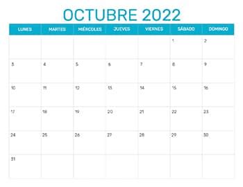 Calendario Mensual para Imprimir Año 2022