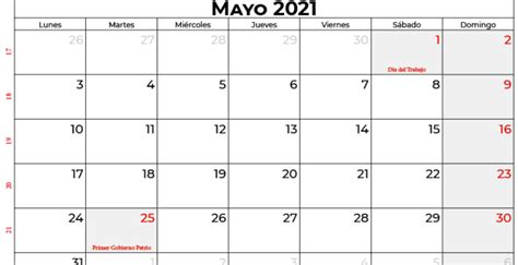 Calendario Mes De Mayo 2021 Para Imprimir Calendarena