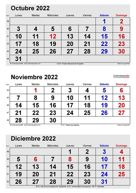 Calendario noviembre 2022 en Word, Excel y PDF   Calendarpedia