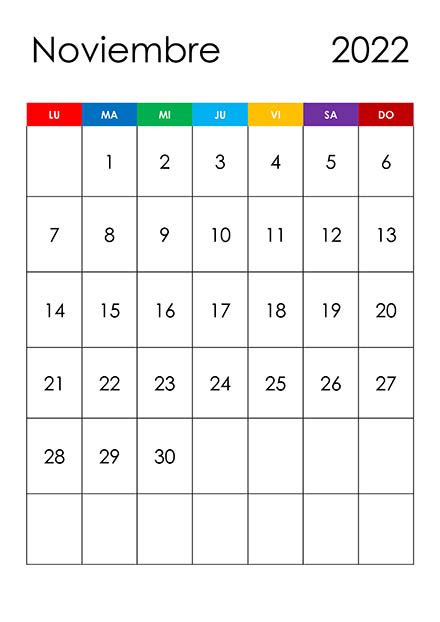 Calendario noviembre 2022 – calendarios.su