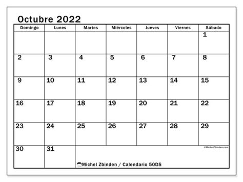 Calendario Octubre 2022 Imprimir Pdf   kulturaupice