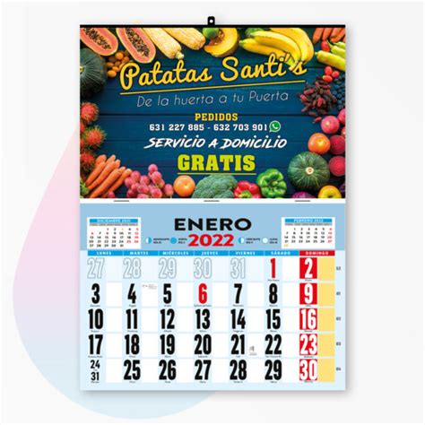 Calendarios Baratos 2022 con Varilla   Imprenta Barata Online   TuriaPrint