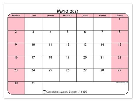 Calendarios mayo 2021   DS   Michel Zbinden ES