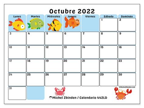 Calendarios octubre de 2022 para imprimir   Michel Zbinden CO