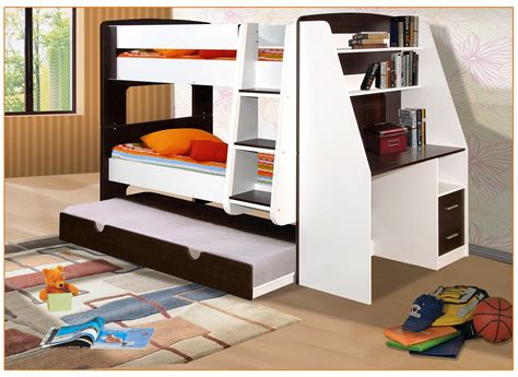California Single Bunk Beds with Trundle Bed and Desk