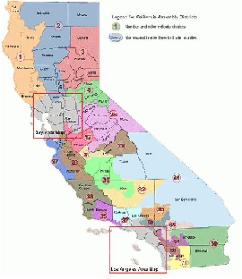 California State Assembly District Map   Printable Map