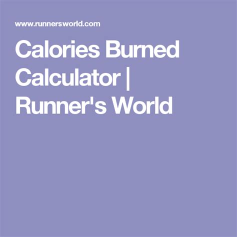 Calories Burned Running Calculator | Burn calories, Daily ...