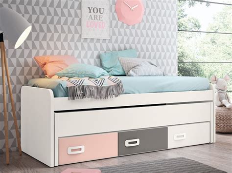 Cama infantil doble compacta Block Star, estructura roble ...