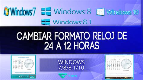 Cambiar Formato Reloj De 24 A 12 Horas En Windows 7/8/8.1/10   YouTube