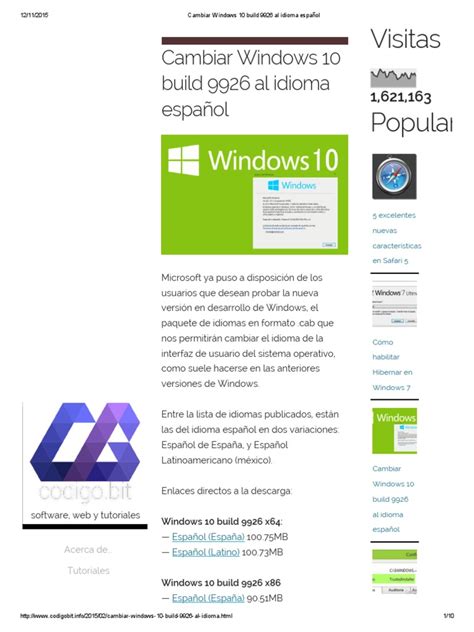 Cambiar Windows 10 Build 9926 Al Idioma Español | Windows ...
