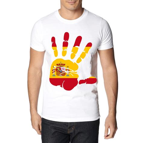 Camiseta Bandera de España en la Mano Unisex Blanca Grupo L.K. · Grupo ...