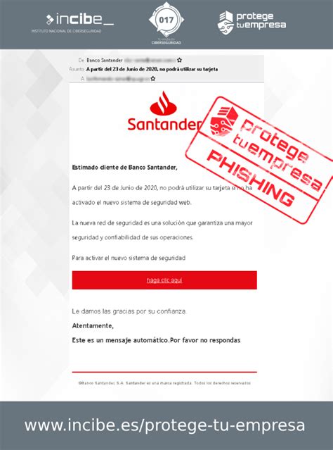 Campaña de phishing Banco Santander  NGI  Ciberseguridad
