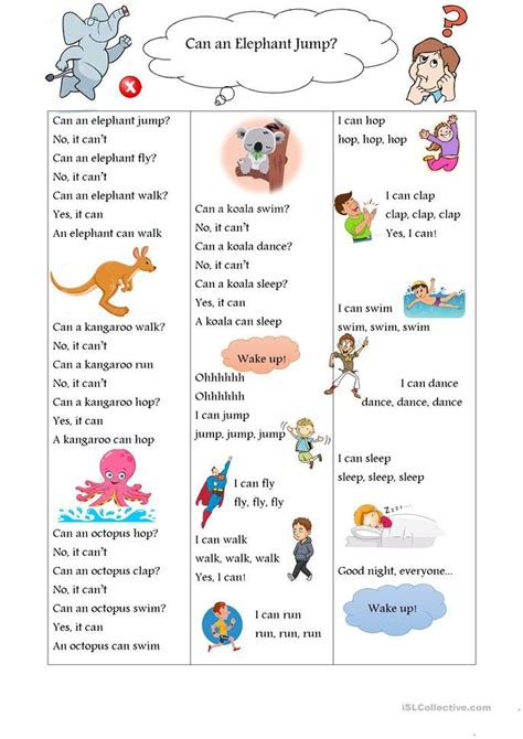 Can an elephant jump lyrics | Songs, Rhymes, and attention ...