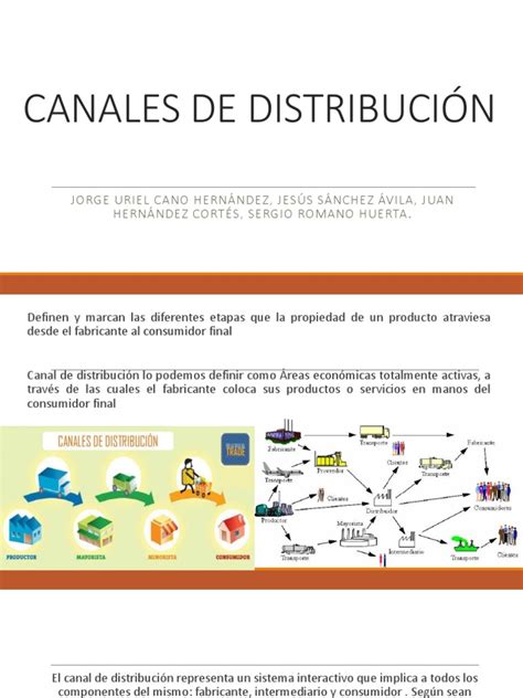 Canales De Distribución: Jorge Uriel Cano Hernández, Jesús Sánchez ...