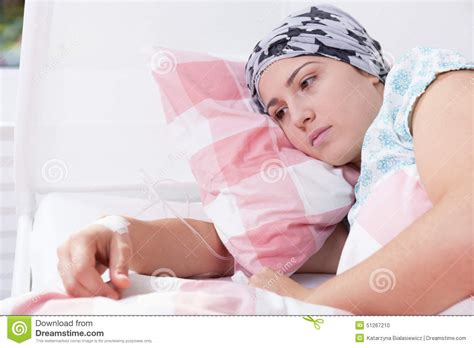 Cancer Girl Lying In Hospital Stock Photo   Image: 51267210