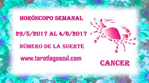 CANCER Horóscopo Semanal del 29 Mayo al 4 Junio 2017   YouTube