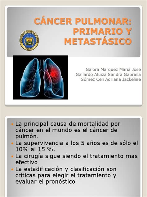 Cancer Pulmonar Primario | PDF | Cáncer de pulmón | Metástasis