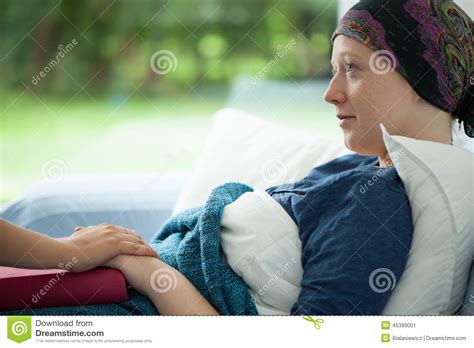 Cancer woman stock image. Image of lying, indoors ...