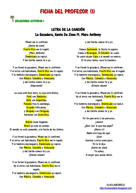 Cancion la gozadera | Espagnol, Cours espagnol, Enseignement