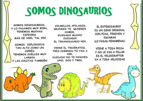 CANCIÓN SOMOS DINOSAURIOS | Actividades de dinosaurios ...