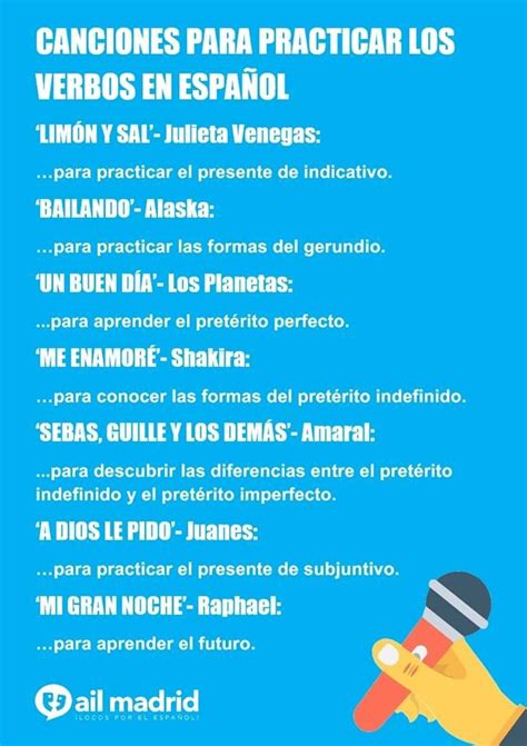 Canciones para practicar los tiempos | Aprender español ...