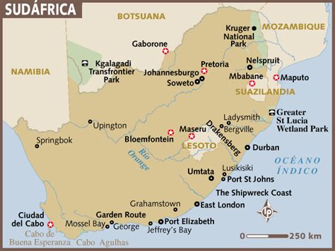 Capital Sudafrica Mapa
