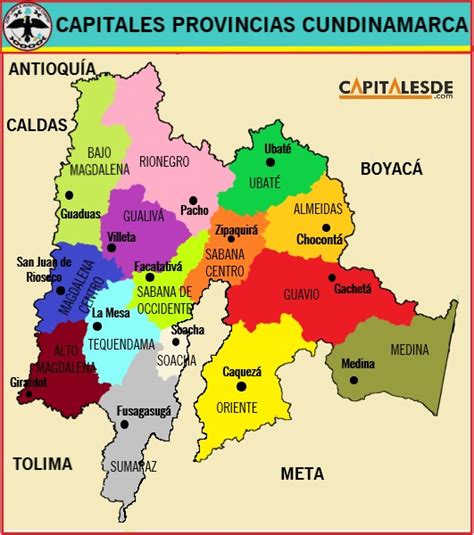 Capitales De Las Provincias De Cundinamarca Listado Capitales De ...