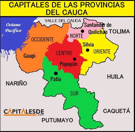 Capitales de las provincias del Cauca |Listado   Capitales de