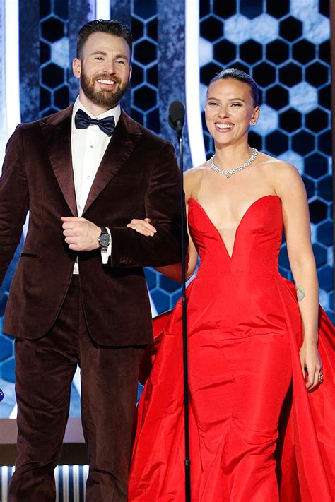 Captain to the Rescue! Chris Evans Helps Scarlett Johansson With Golden ...
