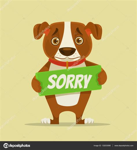 Carácter del perro lo siento disculpa sujetan. Ilustración ...
