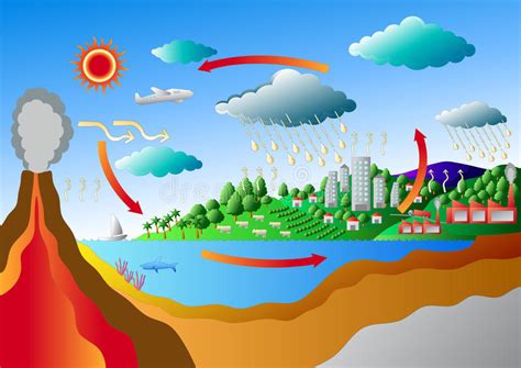 Carbon Cycle And Sulfur Cycle Stock Vector   Illustration ...