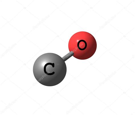 Carbon monoxide molecular structure isolated on white ...