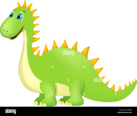 Caricatura dinosaurio vector sobre blanco Imagen Vector de stock   Alamy