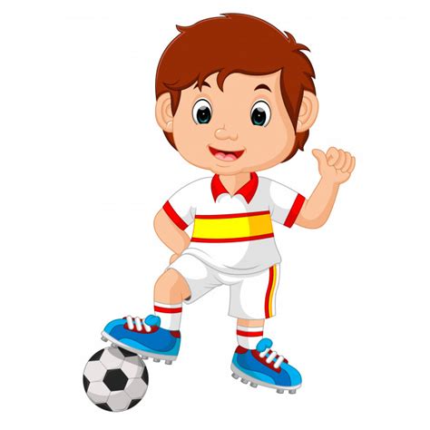 Caricatura, filho jogando futebol | Baixar vetores Premium