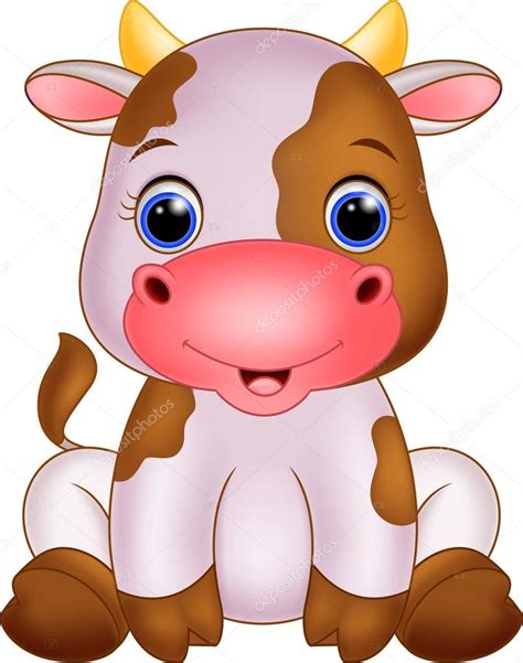 Caricatura lindo bebé vaca — Archivo Imágenes Vectoriales #68521773