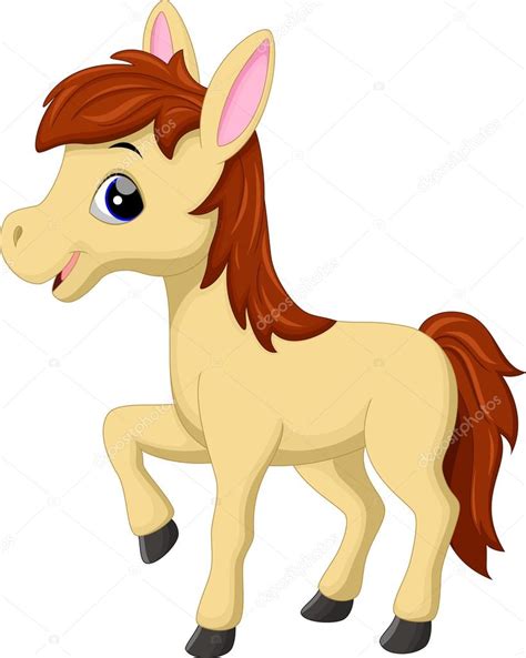 Caricatura lindo caballo — Vector de stock  irwanjos2 ...