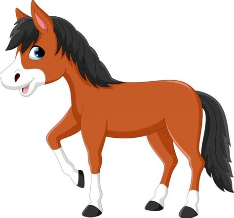 Caricatura lindo caballo — Vector de stock  irwanjos2 ...