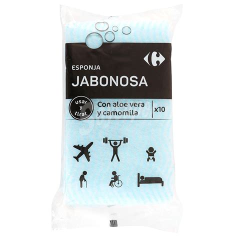 Carrefour Esponja de baño jabonosa 10 ud