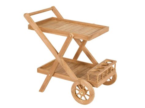 Carrito camarera de madera de teca para terraza   Exterior