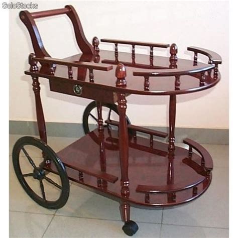 Carrito de bar tipo camarera de madera