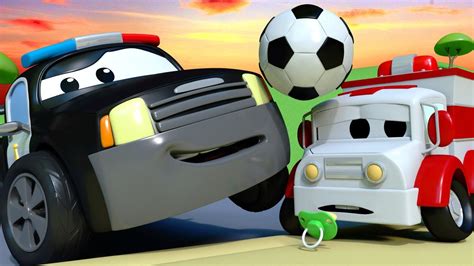 Carro de polícia para crianças   O mistério do futebol ...