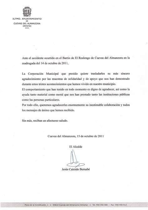 carta de agradecimiento – Noticias de Almería y provincia