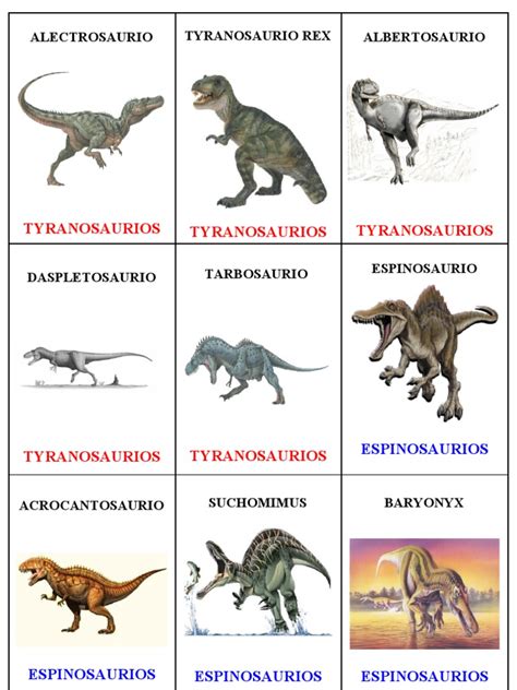 cartas familias dinosaurios