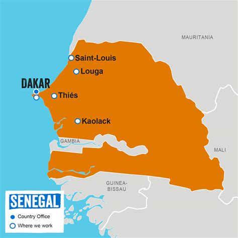 Carte Du Sénégal Avec Les 14 Régions   Compartir Carta